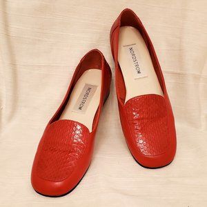Nordstrom Red Leather Loafers  NEW  Size 8.5 M